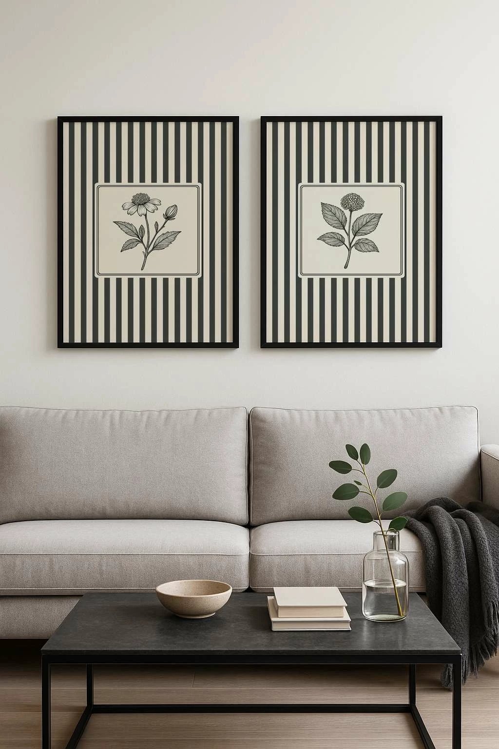 Pikturë dekorative me kornizë, MDF, 2 copë, Wallity, Czgl3, 30x40cm