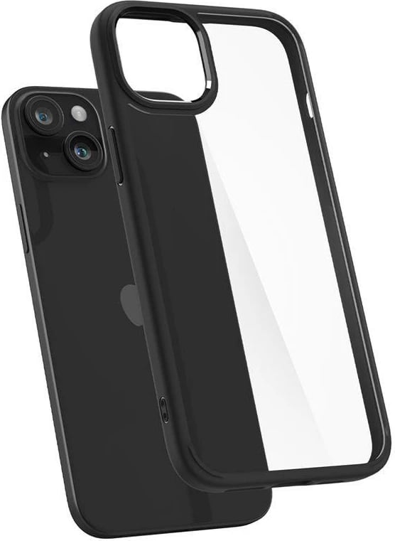 Mbështjellës Spigen Crystal Hybrid për iPhone 15 Plus, Transparent/Black