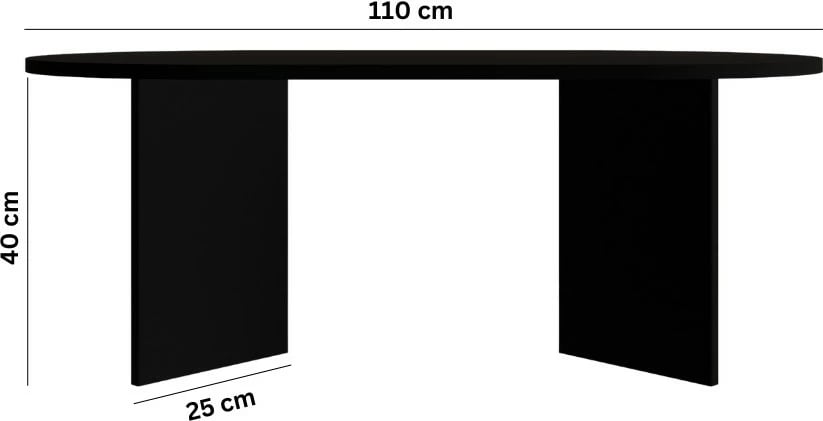 Tavolinë kafeje Skye Decor, Leo e madhe, e zezë