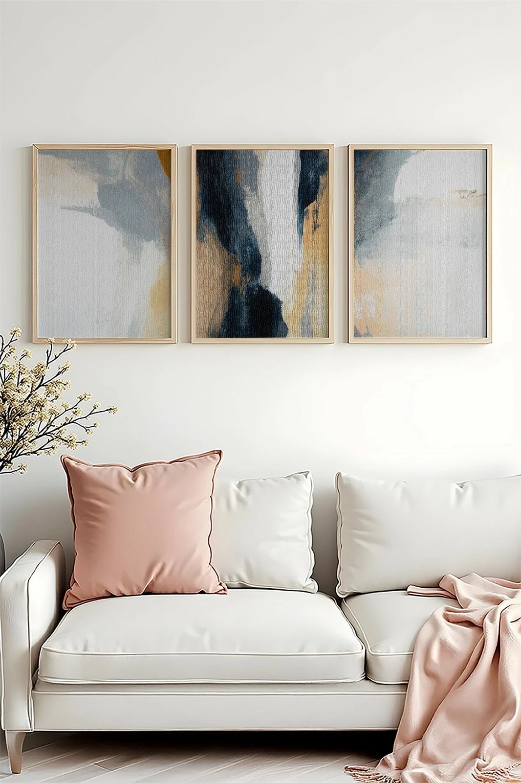 Pikturë dekorative me kornizë MDF (3 copë), Wallity, Huhu484, 50x35cm