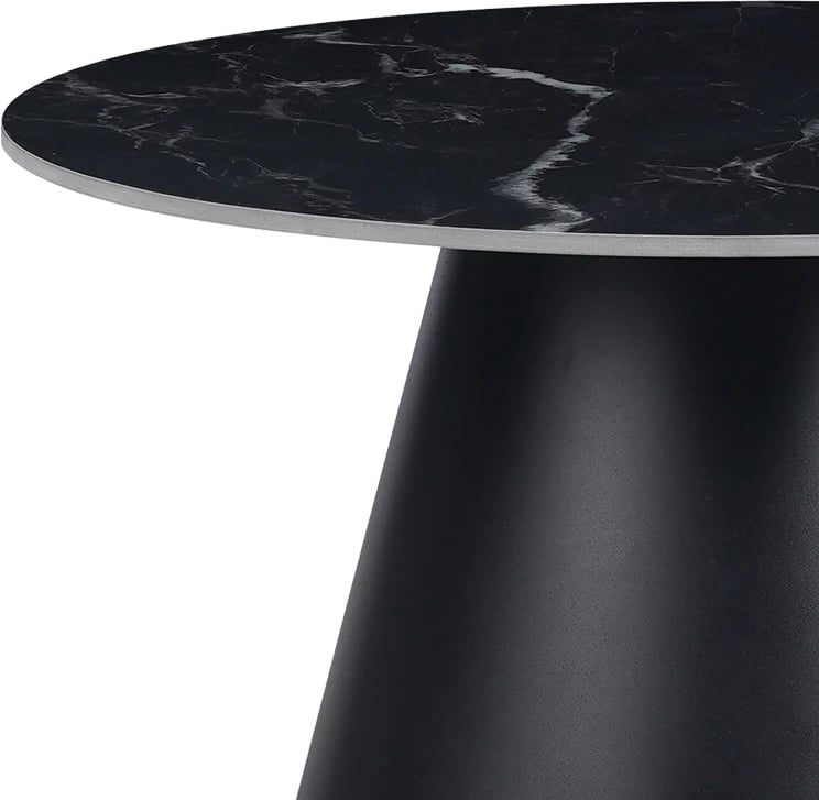 Tavolina anësore Fabrin Inart, gur i sinteruar, metal i zi, set