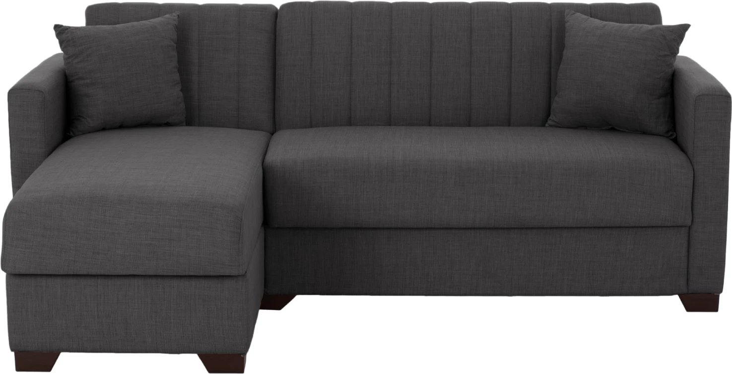 Divan qoshe GHUFRAN, gri, i kthyeshëm, 200x133x77cm