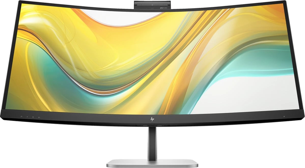 Monitor HP 9E0Z2UT ultra i gjerë i lakuar me kamerë, argjend/zi