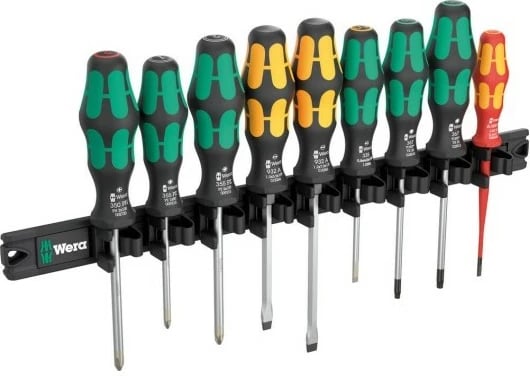 Set kaçavidash Wera 9 copë, Kraftform Plus, Lasertip, magnetik, 410mm