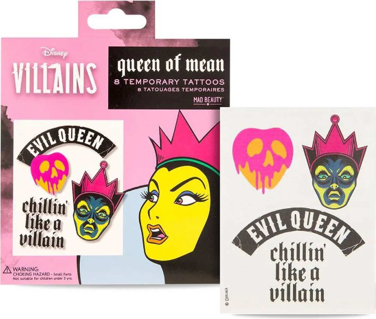 Tatuazhe të përkohshme Disney Villains Queen of Mean unisex 8 copë