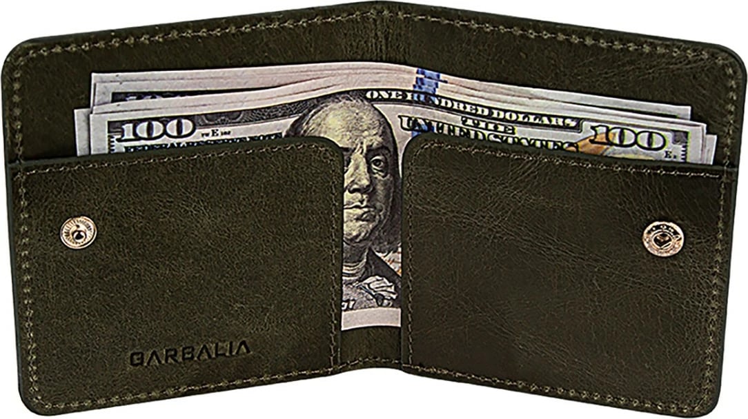 Portofol për burra, lëkurë origjinale, ngjyrë e gjelbër, Regina