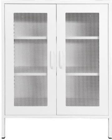 Dollap metalik Nextdeco me dy dyer, H102x80x35cm, Bardhë