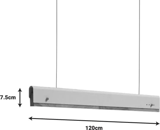 Dritë tavani LED Rafmole, metal-dru, bardhë, 120x7.5cm