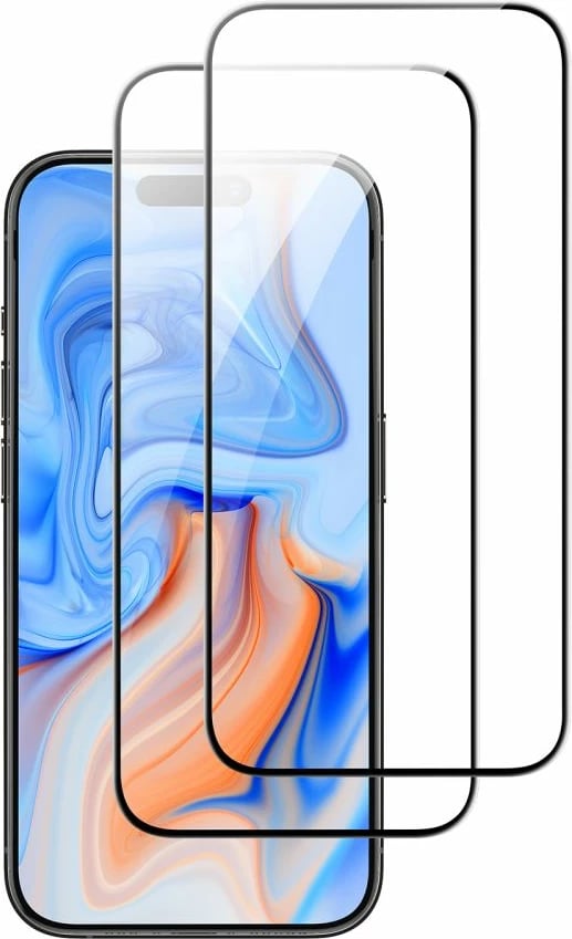Mbrojtës xhami ESR për iPhone 15, 2 copë, i zi