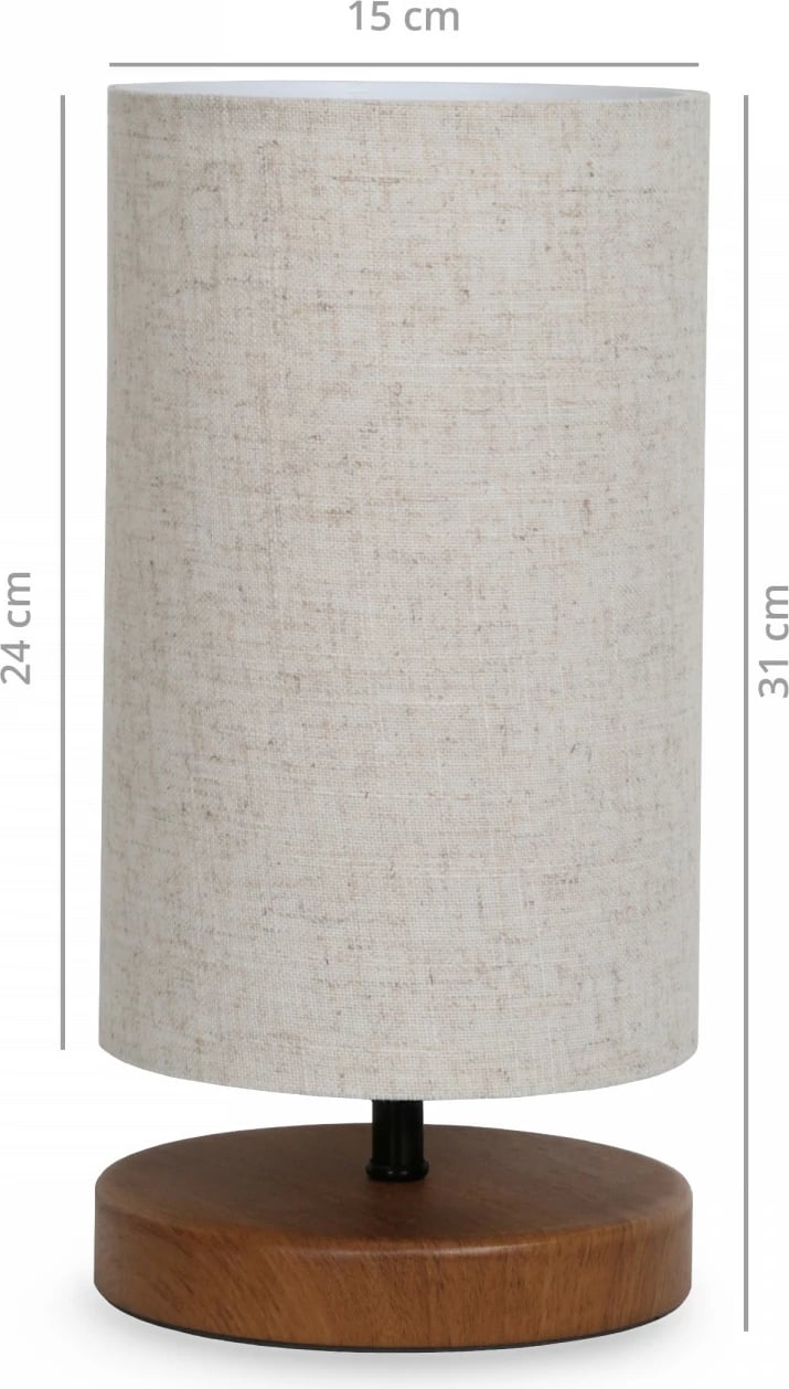Llambë tavoline Opviq, dru, kapak krem, AYD-2785, 31cm