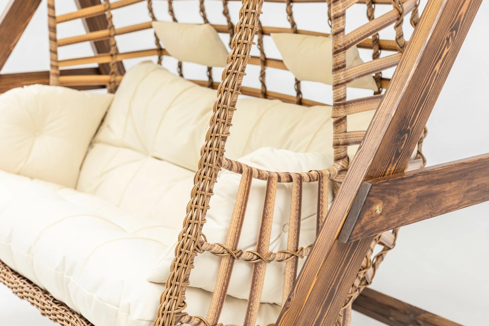 Karrige lëkundëse dyshe për kopsht, Skye Decor, Girne, krem