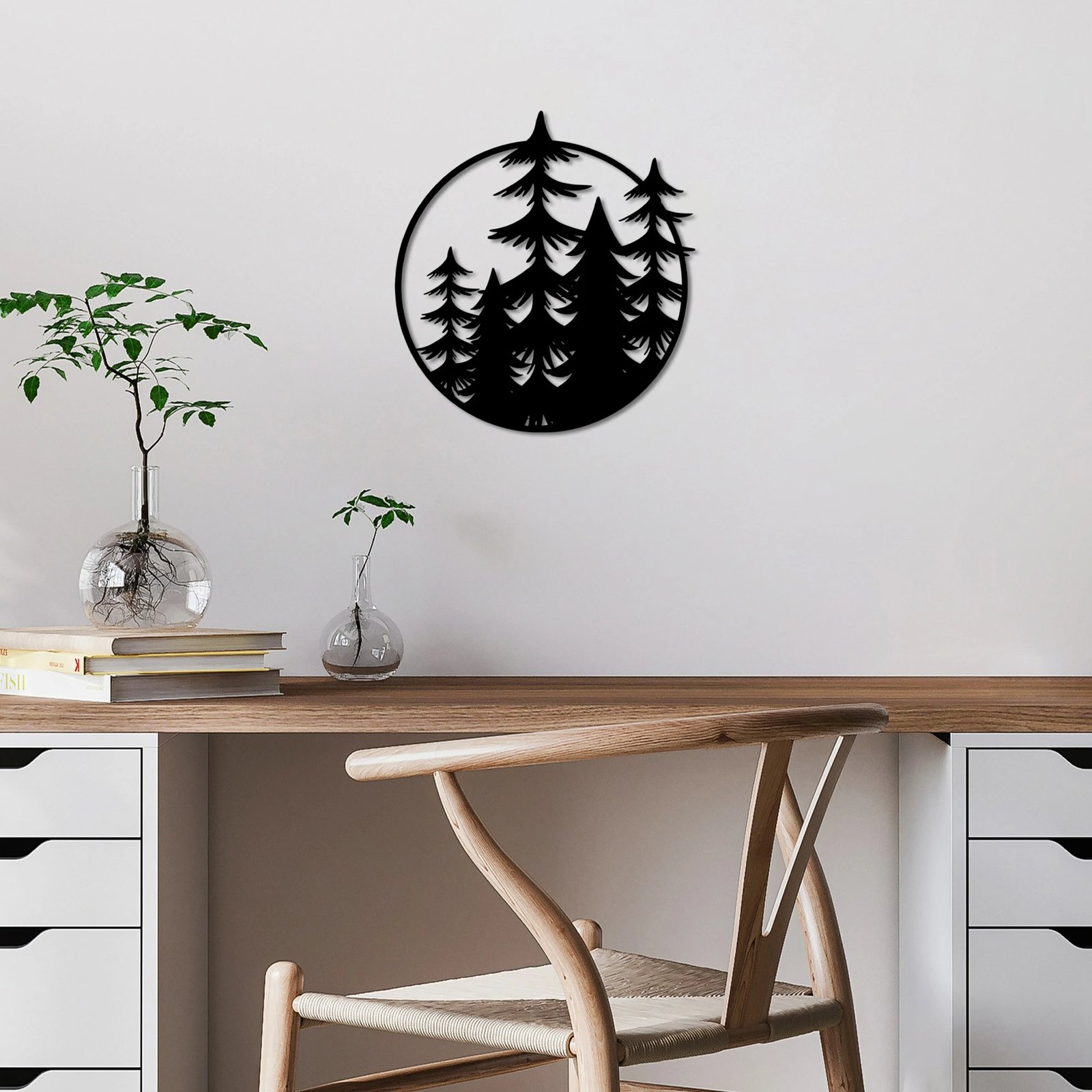 Aksesor dekorativ metalik për mur, Wallity, pemë, madhësia M