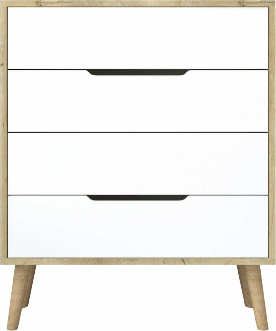 Komodë Skye Decor, ngjyrë lisi Sapphire, e bardhë