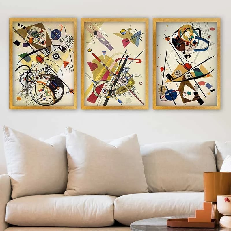 Pikturë dekorative me kornizë (3 copë), Wallity, 3AC_UN2962870_3545