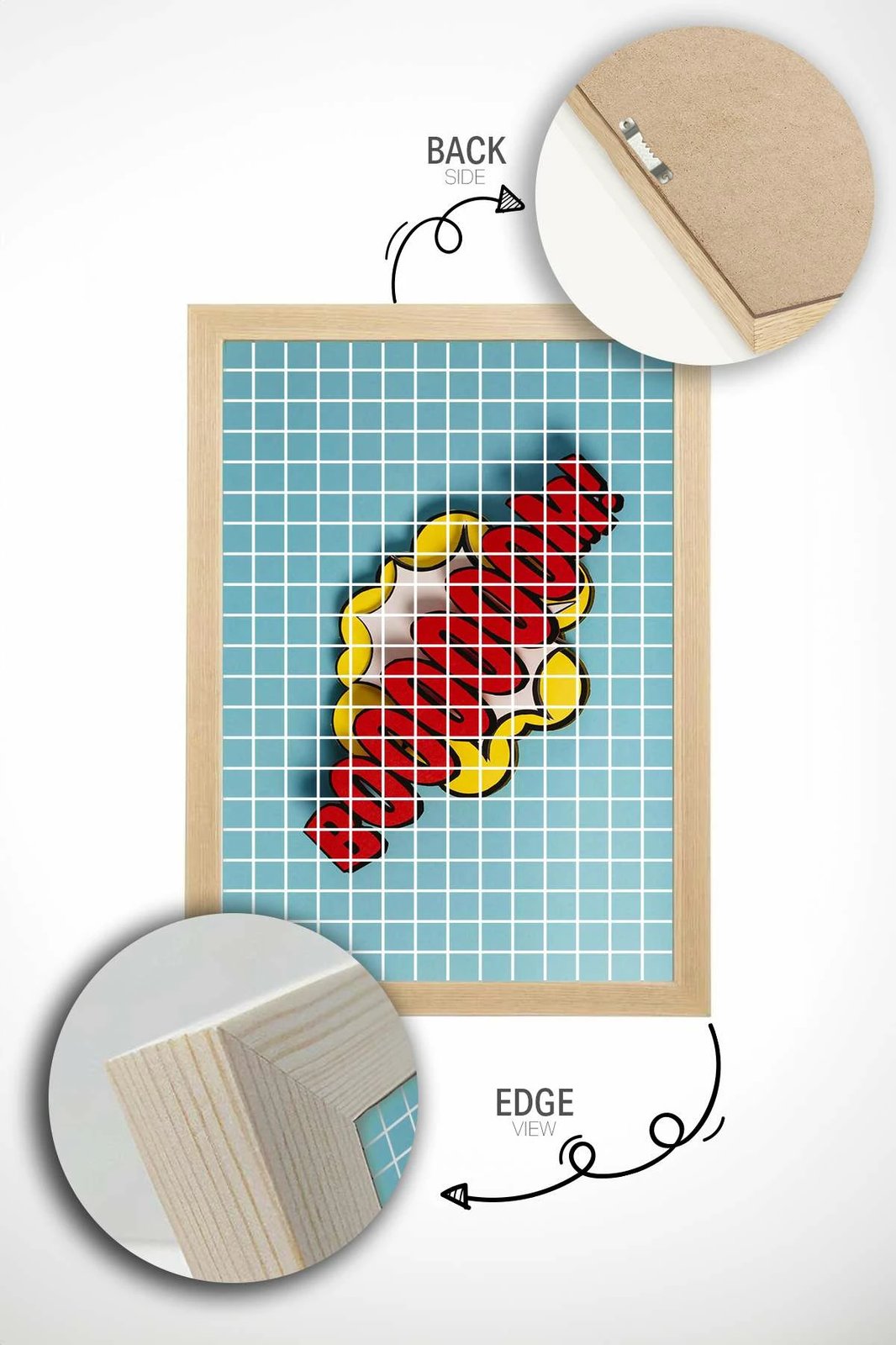 Pikturë dekorative me kornizë, Wallity Popkare8, shumëngjyrëshe, 33x48cm
