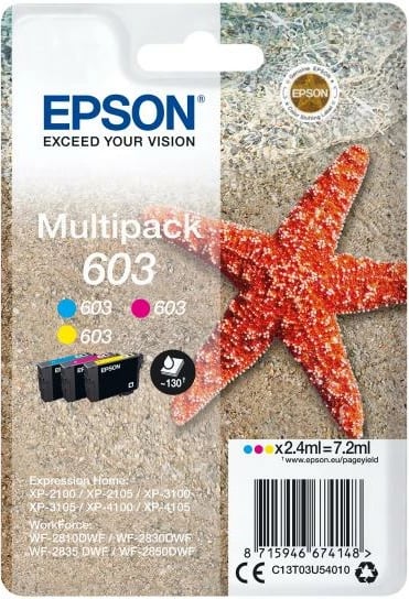 Kartusha boje, Epson 603 Multipack (C13T03U54010), origjinale, për printerë Expression Home/WorkForce, CMYK, set 4