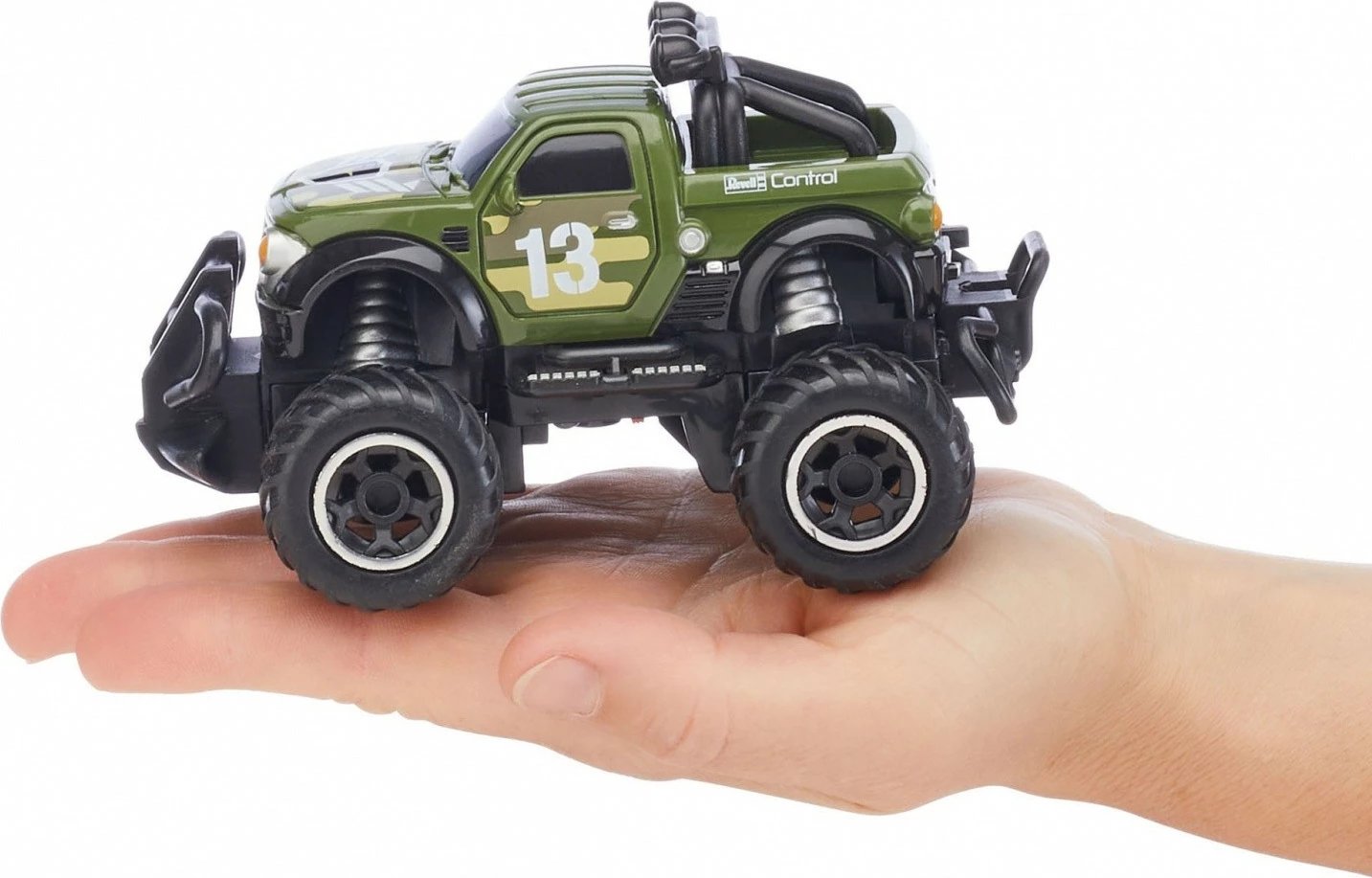 Makine lodër me telekomandë Revell RC Dodge RAM Field Hunter, 1:43, e zezë/e gjelbër