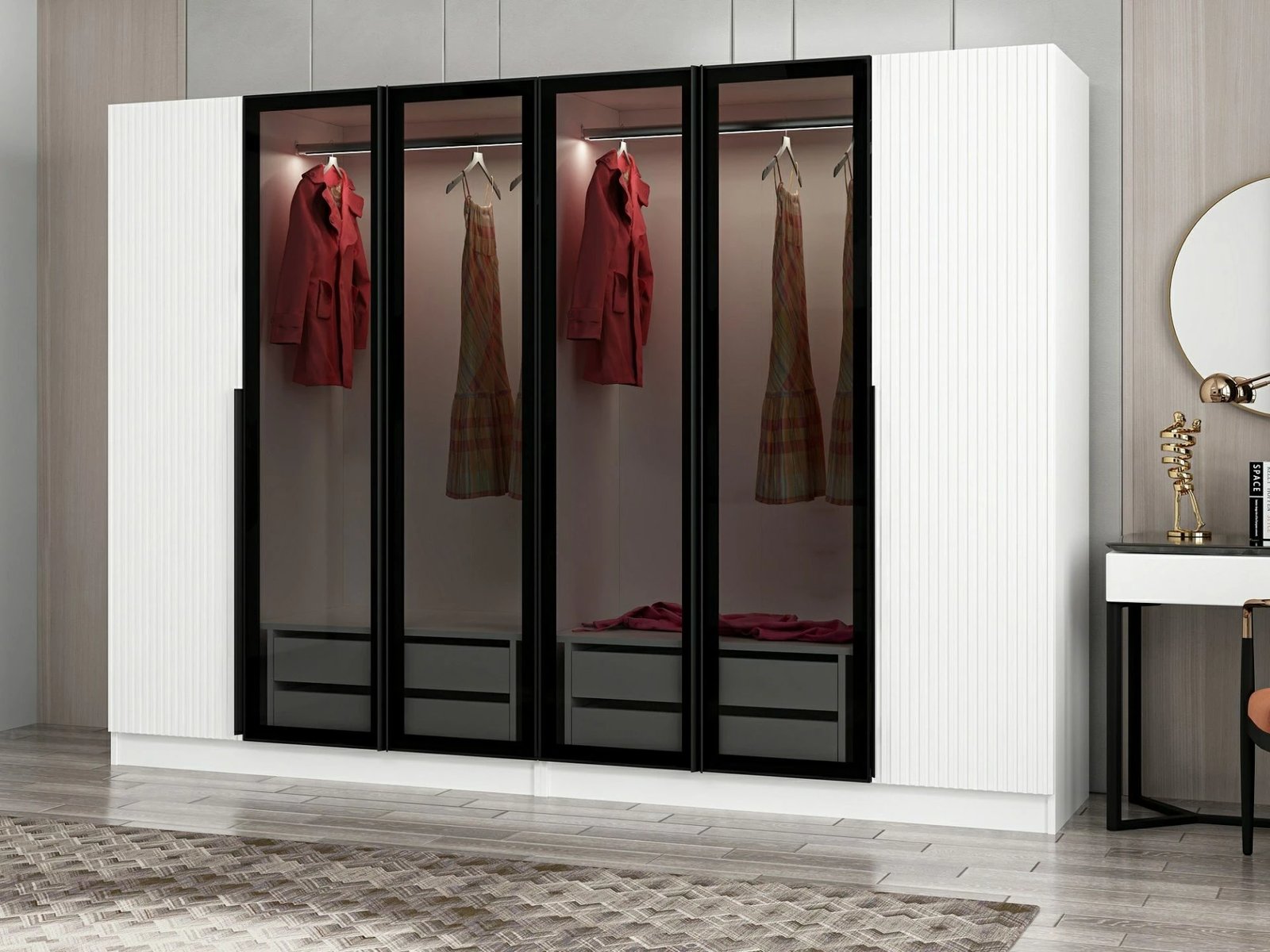 Dollap garderobe Skye Decor, Kale Plus, fume, 270x210x52cm