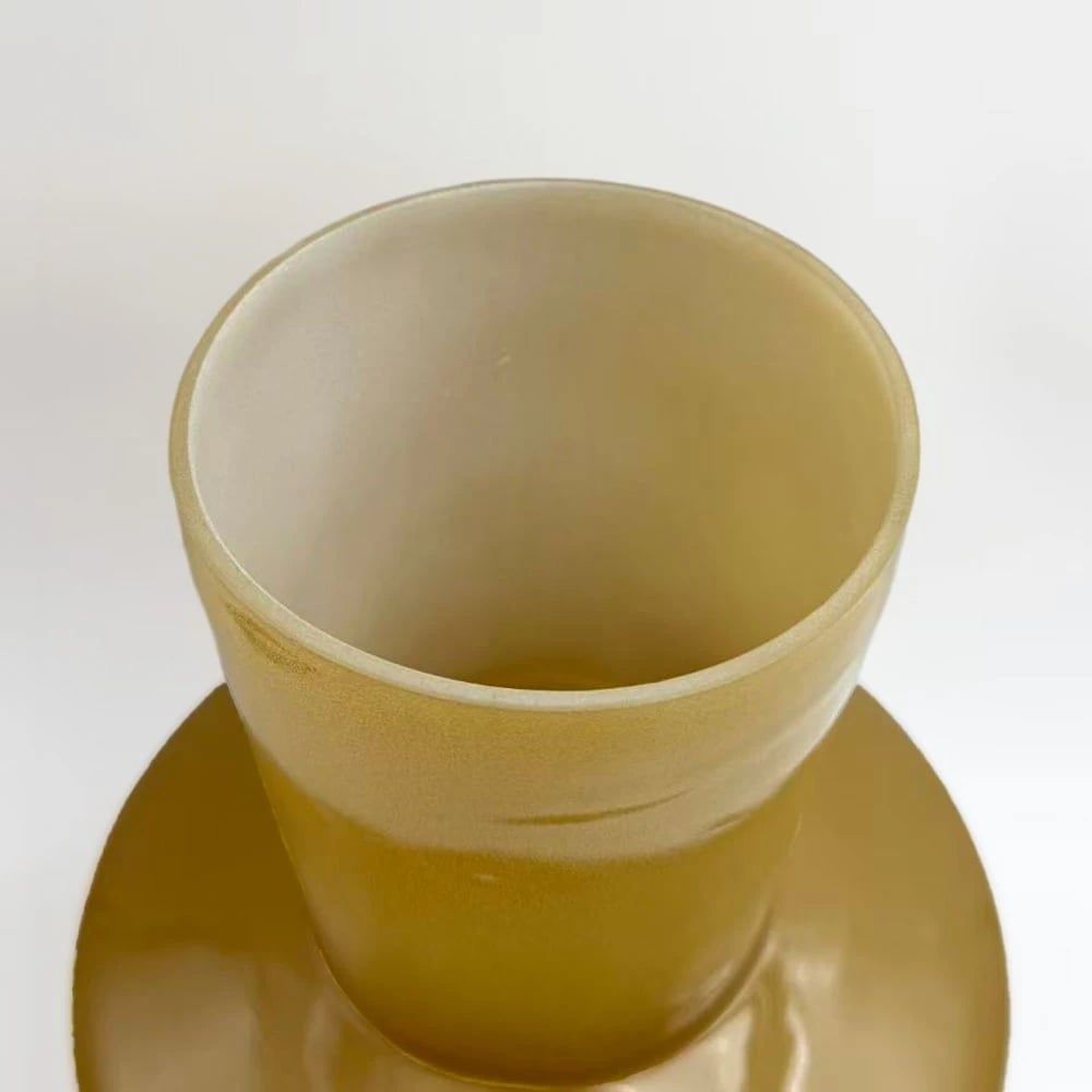 Vazo qelqi OPAC, ngjyrë lime, 20x20x25cm