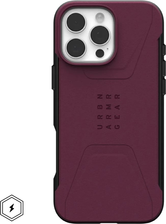Mbështjellës Urban Armor Gear Civilian për celular, për Apple, 6.9", Bordeaux
