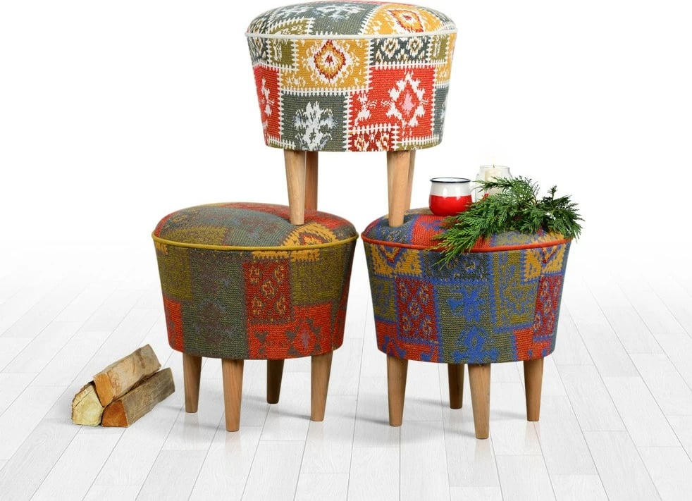 Puf bohem multikolor Atelier del Sofa, qilim