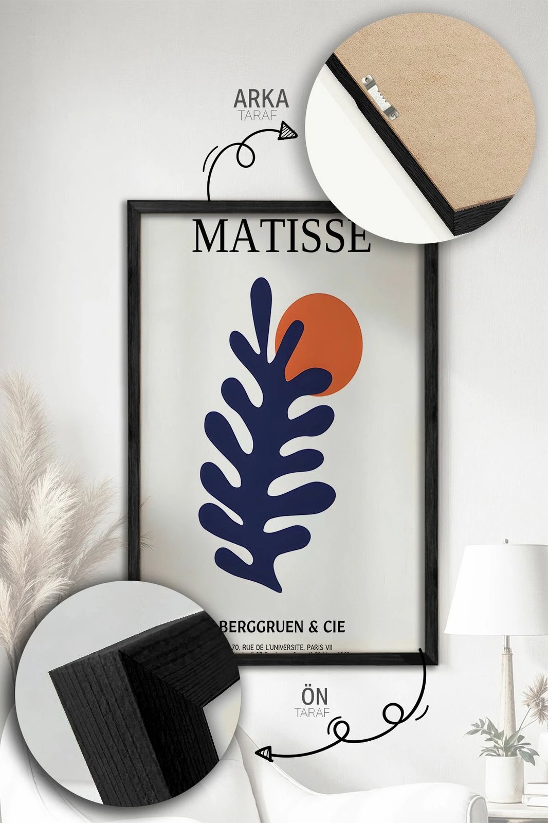 Set pikturash dekorative me kornizë, 3 copë, Wallity, Artvmodel17-Sıyah