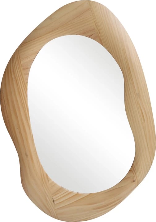 Pasqyrë ovale Enola, MDF natyral, 54x2.5x80cm