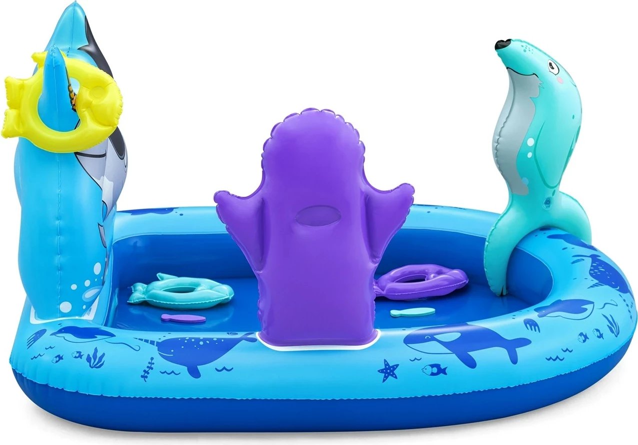 Qendër loje uji e fryrë për fëmijë Bestway Polar Pals, 1.34 m x 1.31 m x 73 cm, Blu