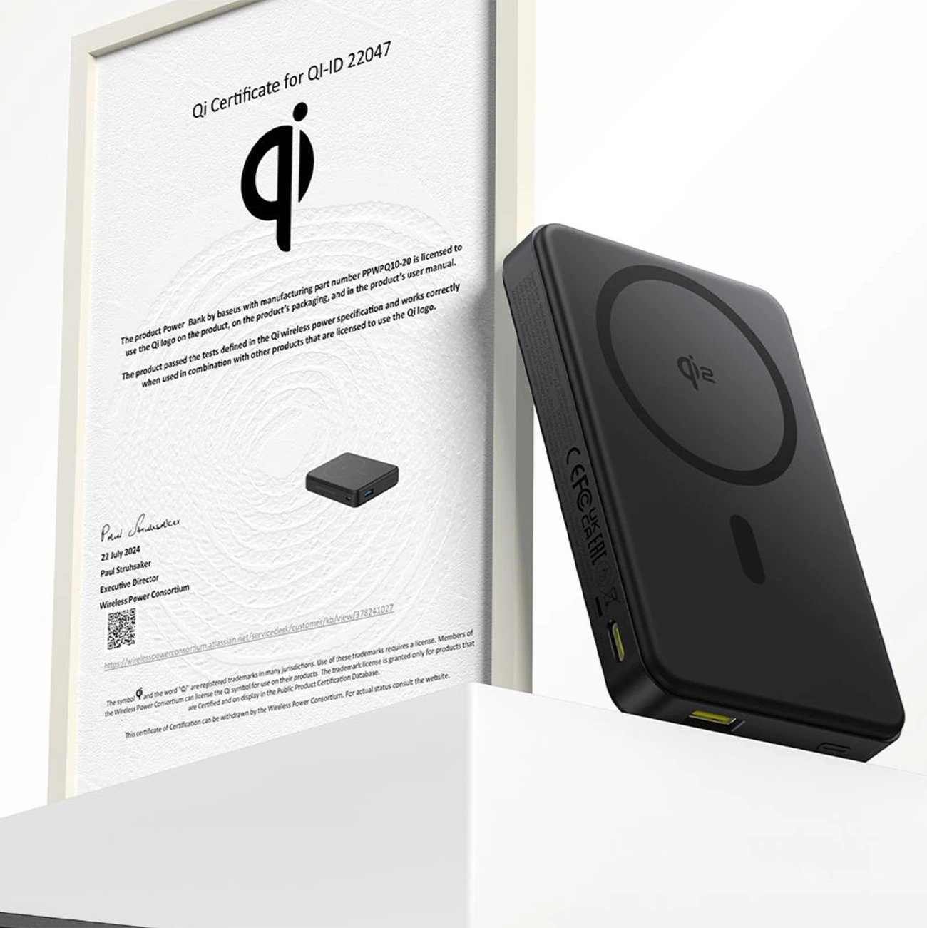 Power bank Baseus Airpow II 10000mAh me MagSafe Qi2, 22.5W, me kabllo USB-C, e zezë