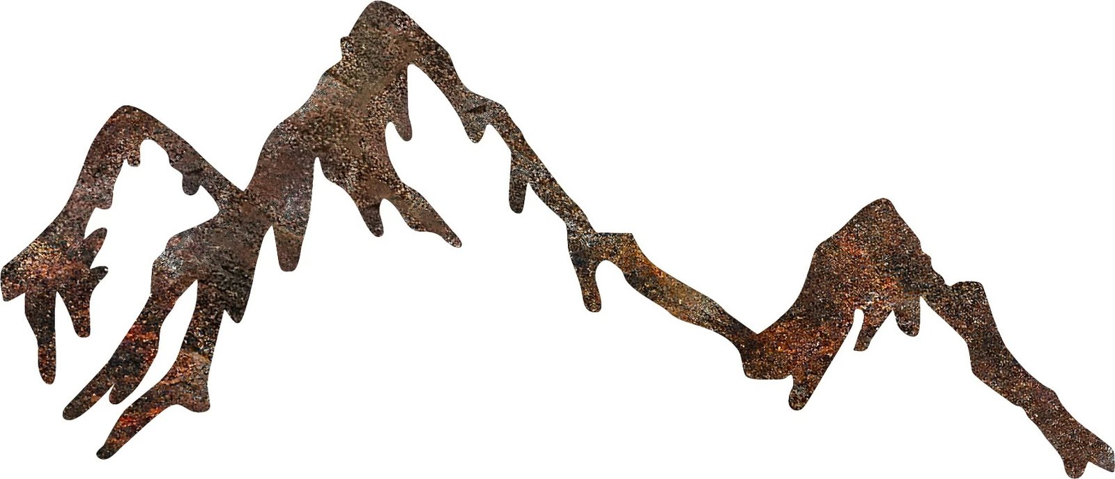 Aksesor dekorativ muri prej metali, Rusty Mountain, ngjyrë antike, 45x70cm