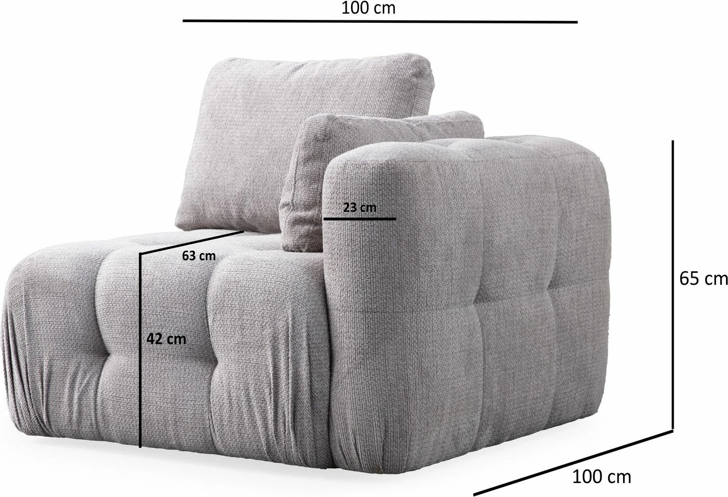 Kënd divan Atelier del Sofa Amaris, 2 vende me pouffe, ngjyrë gri e çelët Kënd divan Atelier del Sofa Amaris, 2 vende me pouffe, ngjyrë gri e çelët