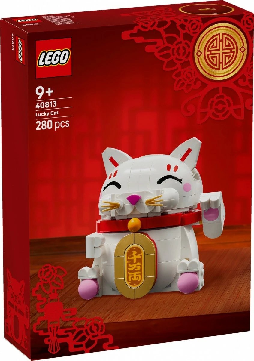 Set ndërtimi, LEGO, 40813 Lucky Cat, 280 copa, 9+, plastike, e bardhë
