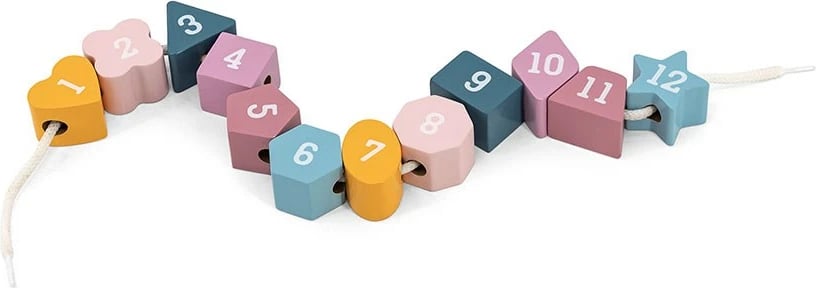 lojë puzzle orë druri, Viga PolarB, 12 blloqe gjeometrike, akrepa lëvizës, me spango, shumëngjyrëshe