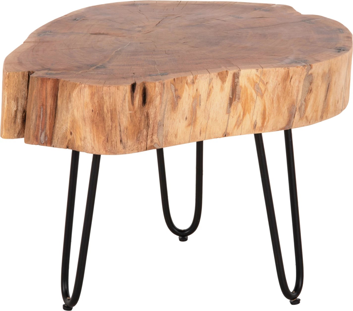 Tavolinë kafeje CLAUDINE, dru akacie, këmbë metali, 52x54x40 cm