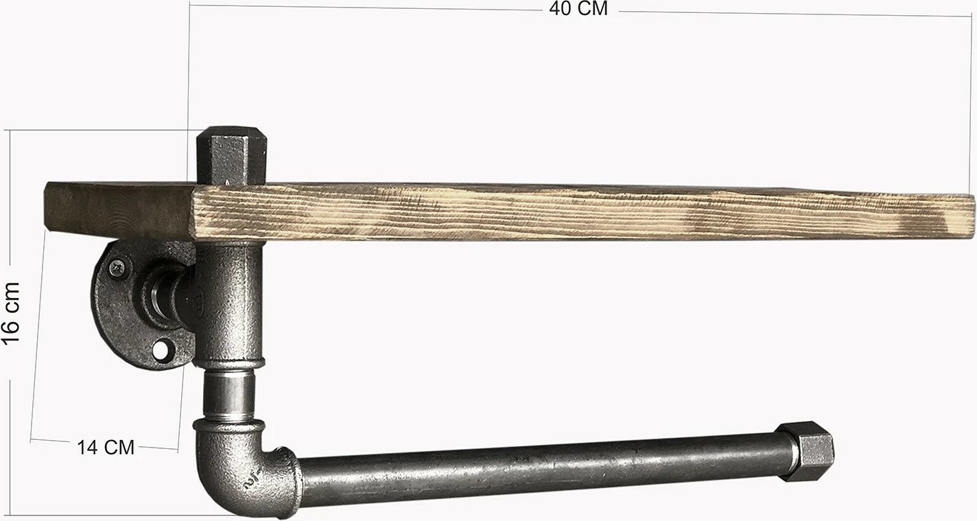 Raft muri me tub, ngjyrë e zezë dhe arre, Hanah Home, Boruraf035