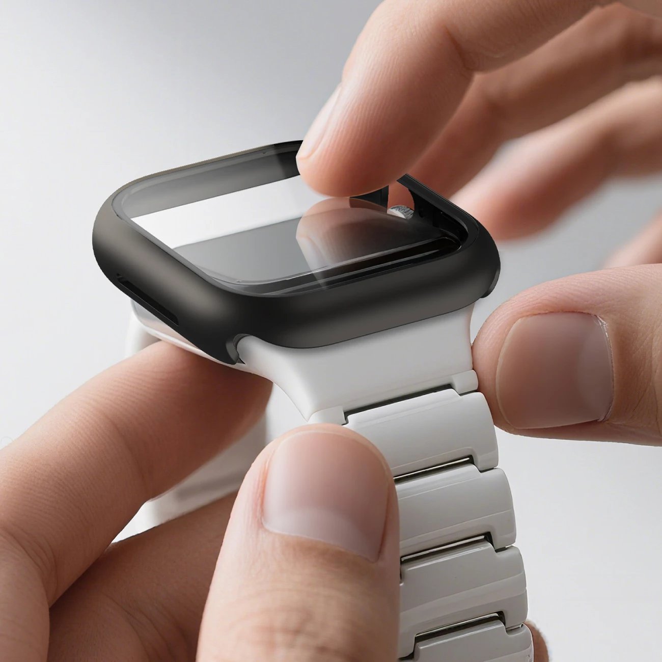 Mbrojtës ekrani xhami 9H me kasë, AmazingThing Radix FullGuard, për Apple Watch Series 11 42 mm, e zezë