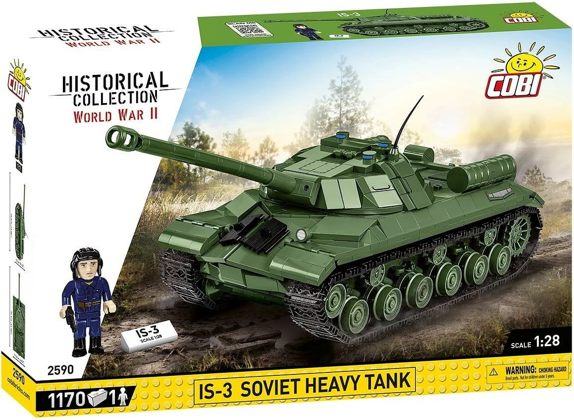 Set ndërtimi Cobi Klocki IS-3 Soviet Heavy Tank, 1170 pjesë, me figurë, Jeshile
