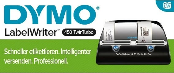 Printer etiketash Dymo LabelWriter 450 Twin Turbo, direct thermal, 600x300 DPI, zi/argjend