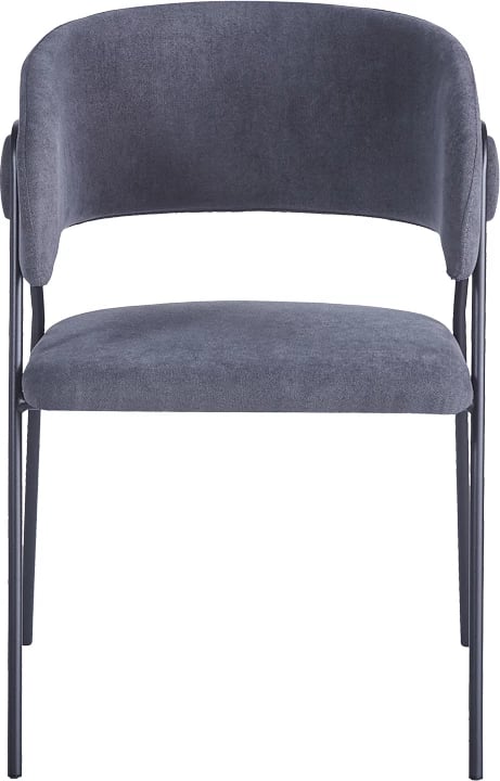 Set 4 karriga Rachele I, material poliestër, këmbë metalike të zeza, ngjyrë antracit, 52x65x79cm