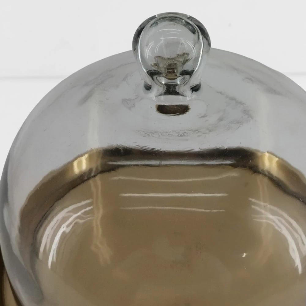 Kupë me kapak, alumin dhe xham, ngjyrë ari, 20x20x29cm