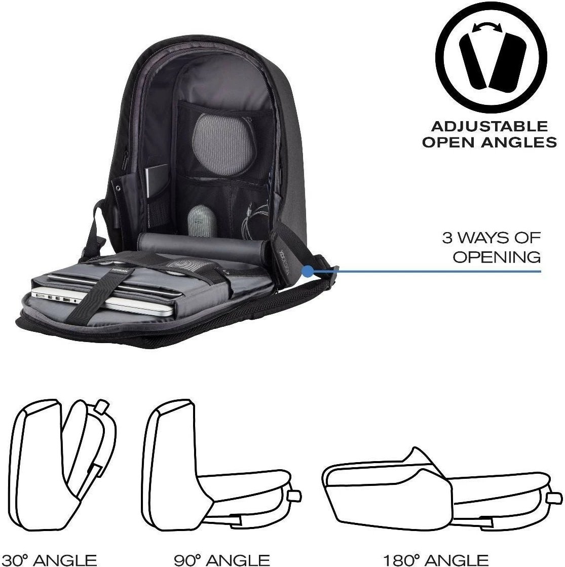 Çantë shpine anti-vjedhje XD DESIGN BOBBY HERO REGULAR, 16L, e zezë Çantë shpine anti-vjedhje XD DESIGN BOBBY HERO REGULAR, 16L, e zezë