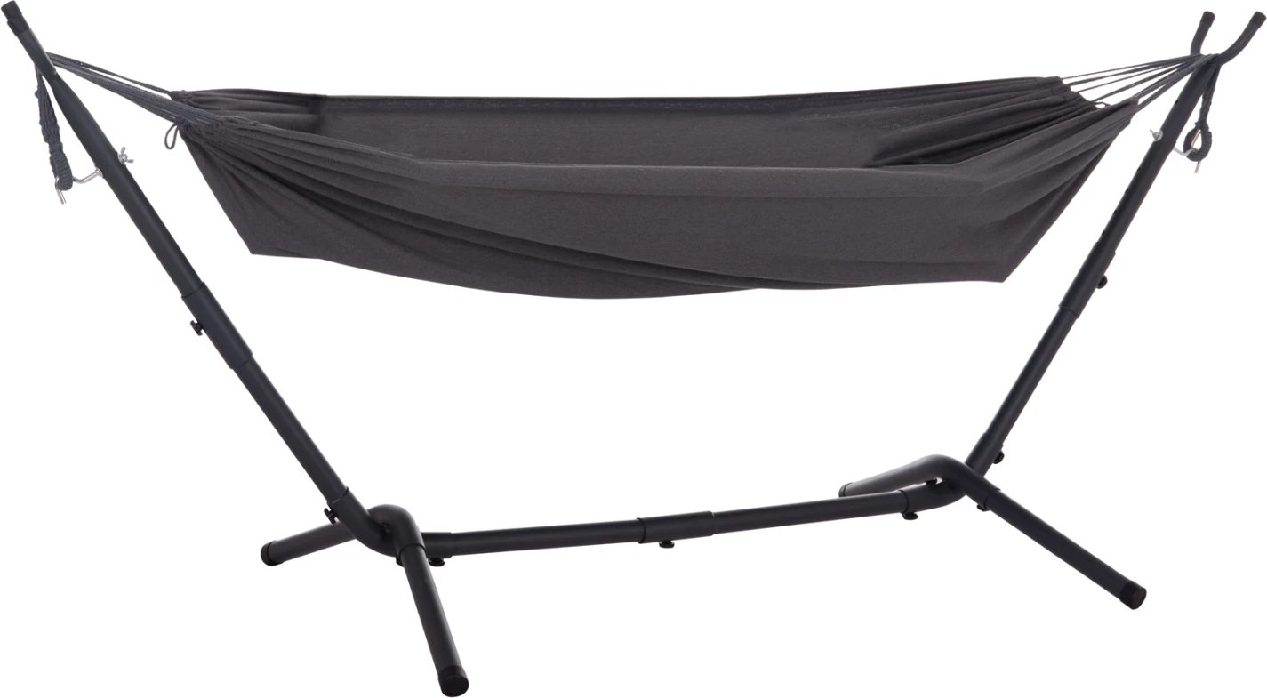 Hamake CRAVE, kornizë metalike antracit, pëlhurë gri e errët, 265x93x105cm