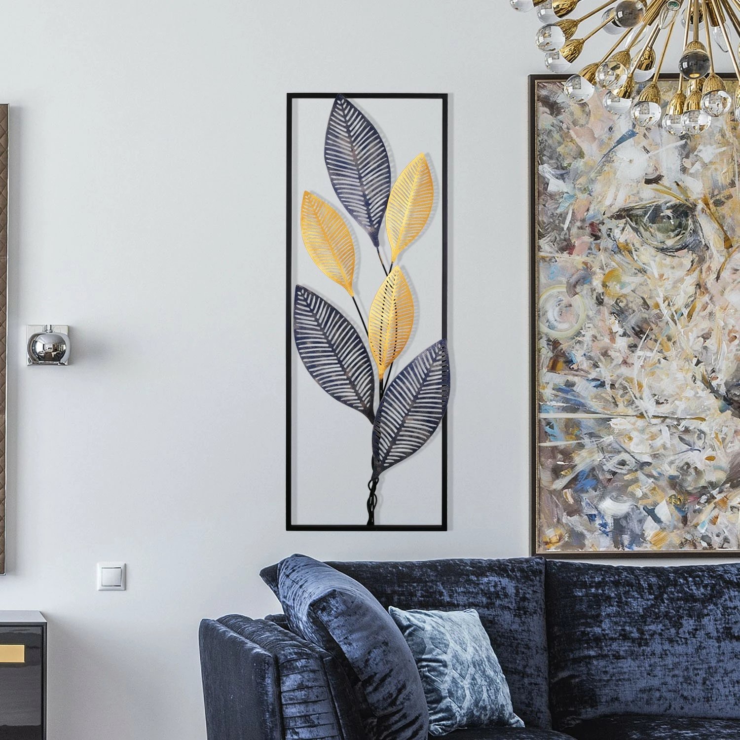 Aksesor dekorativ metalik për mur, Wallity Napoleon, shumëngjyrësh, 32x5x90cm