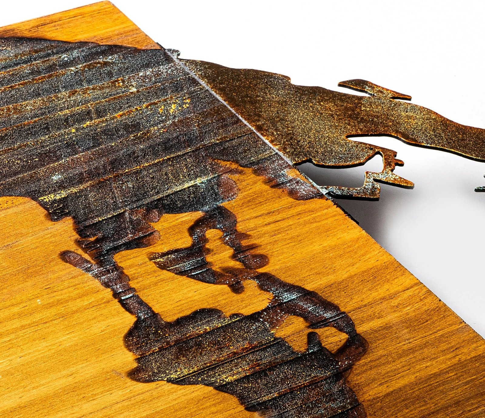 Aksesor dekorativ muri, hartë bote prej druri, Wallity