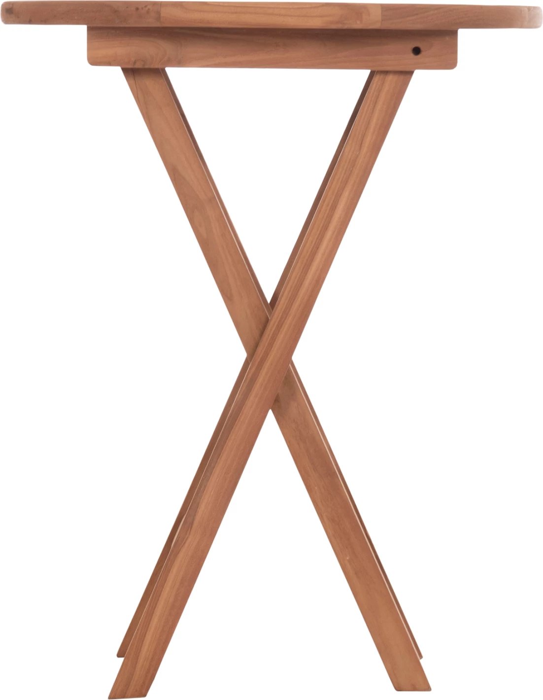 Tavolinë rrumbullake palosëse ERIS, dru tik, ngjyrë natyrale, FH18119, 60x75cm