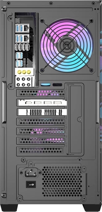 Kasë Darkflash DS900WS me 4 ventilatorë, Midi Tower, xham i temperuar, e zezë