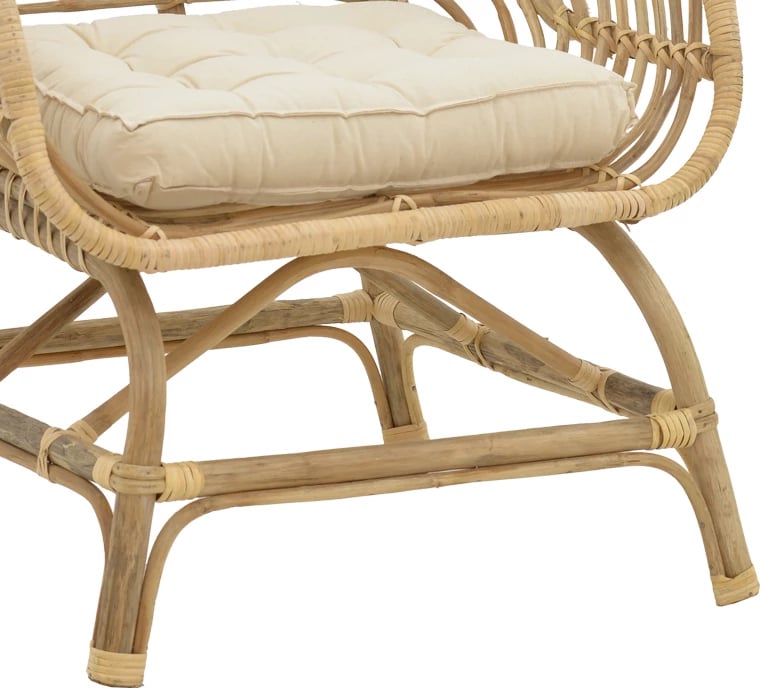 Karrige Inart prej druri natyral me jastëk 71x46x80cm