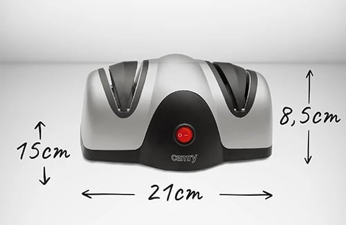 Mprehës elektrik thikash, Adler Camry, CR 4469, 2 faza, 40-60W, kënd udhëzues, këmbë antirrëshqitëse, argjendtë/zi