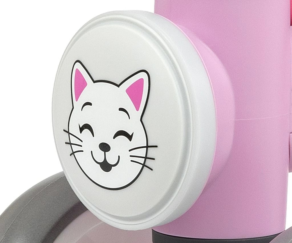 biçikletë pa pedale, Milly Mally, York, 4 rrota EVA 16 cm, dritë LED dhe tinguj, 12–36 muaj, rozë