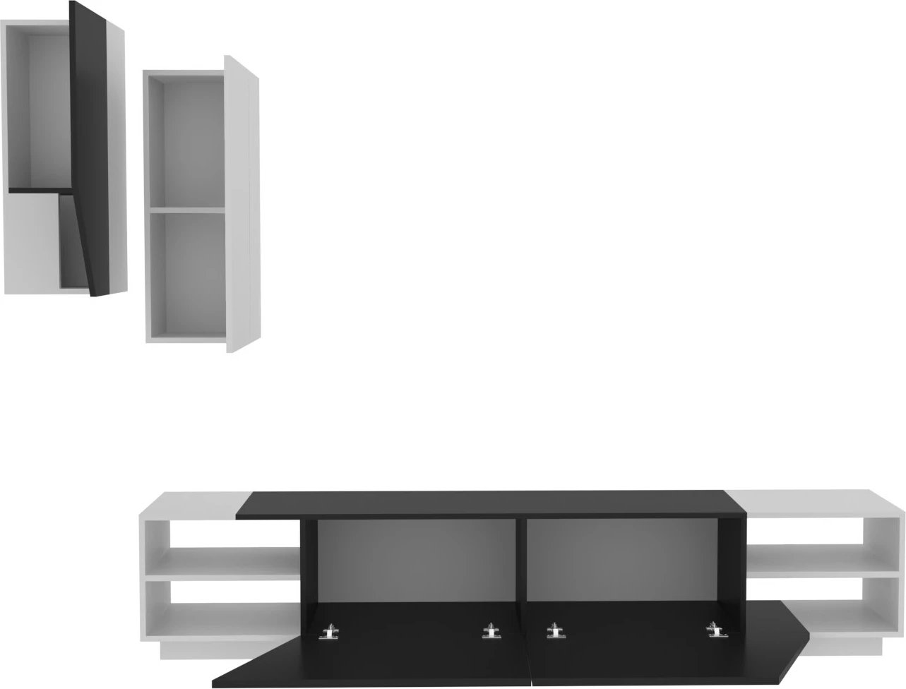 Komodë TV Hanah Home, ngjyrë zebra - e zezë, e bardhë